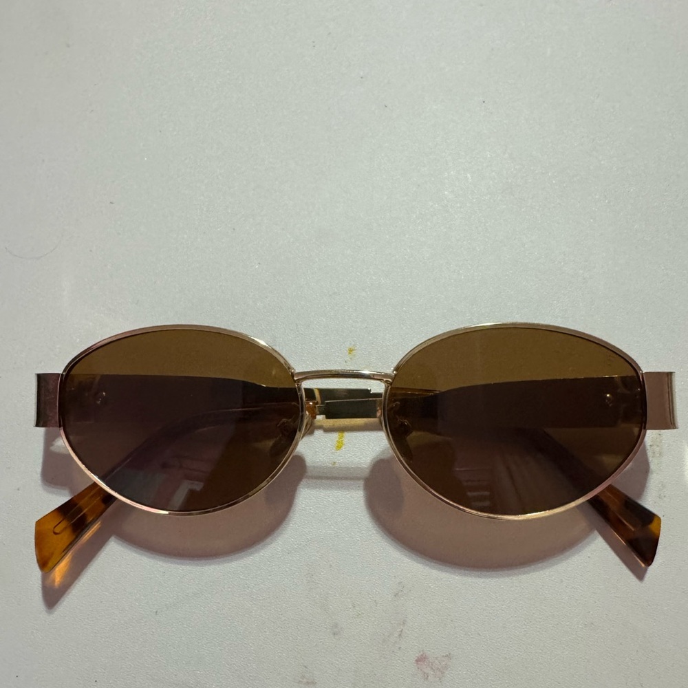 Celine Gold and Brown Fashion Sunglasses